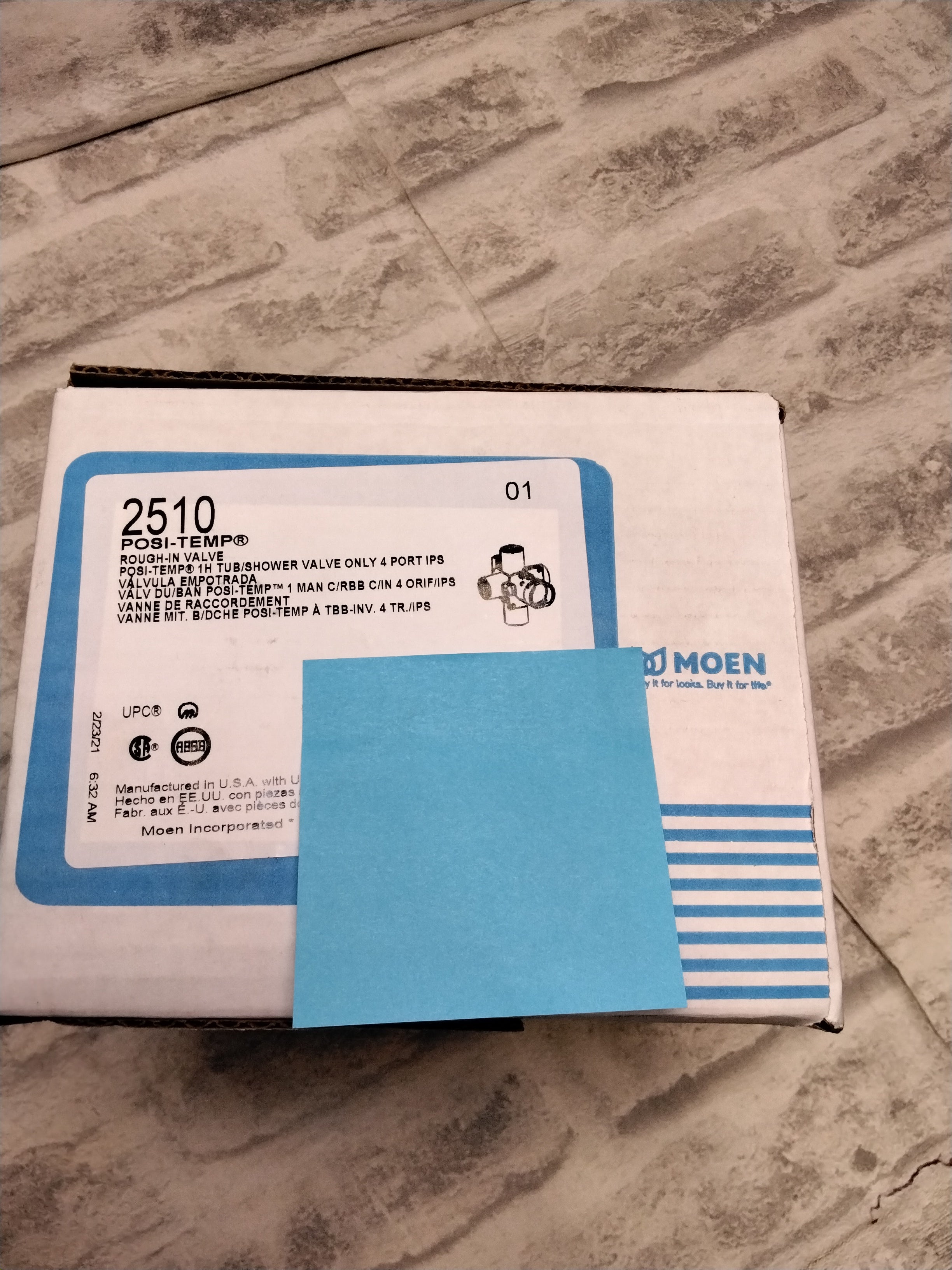 Moen 2510 Brass Posi-Temp Pressure Balancing Tub & Shower Valve, 1/2-Inch (7694412415214)